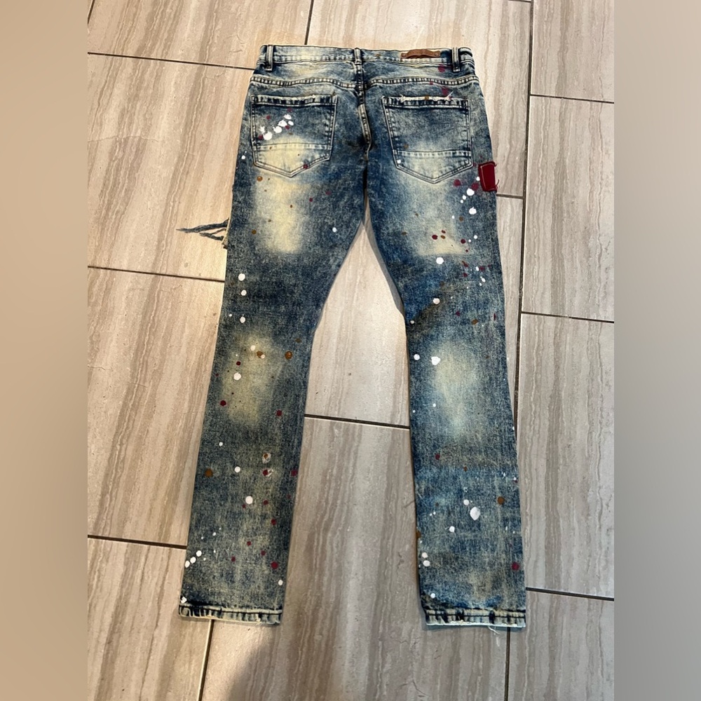 Evolution In Design Men’s Stretch Denim Ripped & Distressed Jeans 34-size - Picture 2 of 5